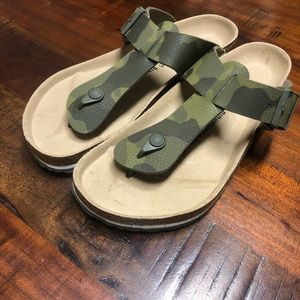 Birkenstock camo sandals